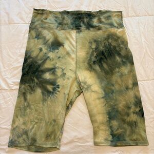 Green Tie Dye Bike Shorts